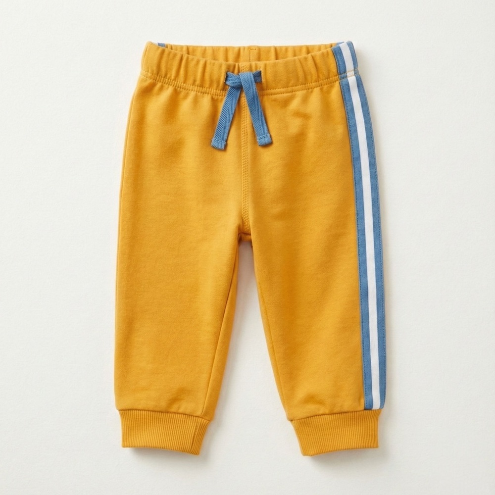 First Impressions Baby Joggers Yellow Blue Side Stripe Track Pants 3-6 Months